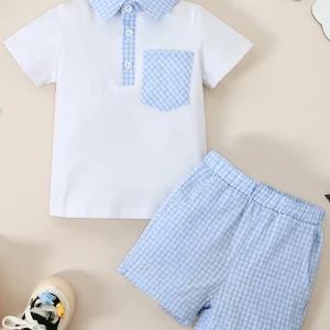 Boys Outfits Short Sleeve Polo Shirt + shorts Set