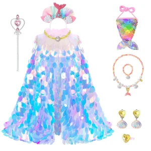 Little Mermaid Princess Girls Sequins
